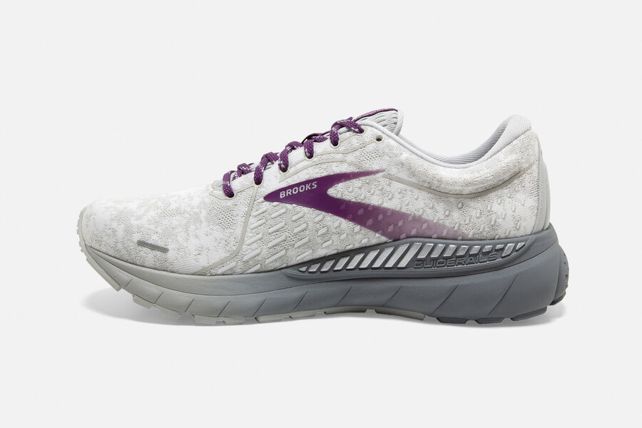 Brooks Running Shoes Womens White/Purple - Adrenaline GTS 21 Road - 2367-MBCFU